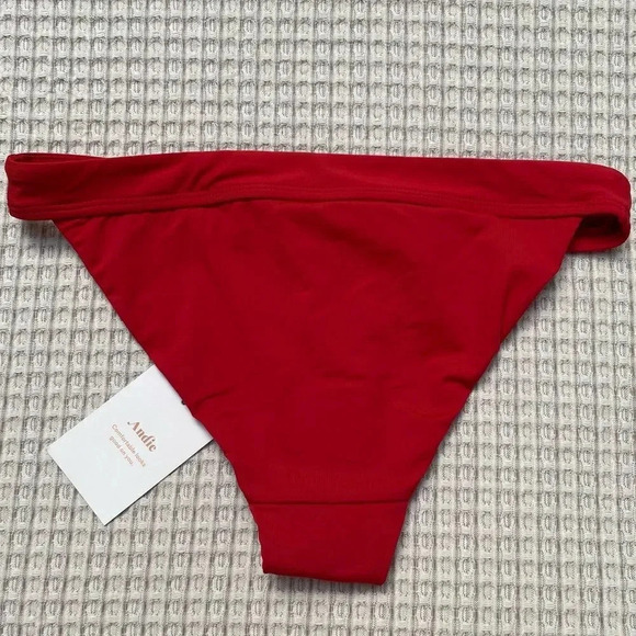 Andie Swim The Banded Cheeky Bottom Red Bikini Swimwear XS & M NWT - Picture 5 of 9